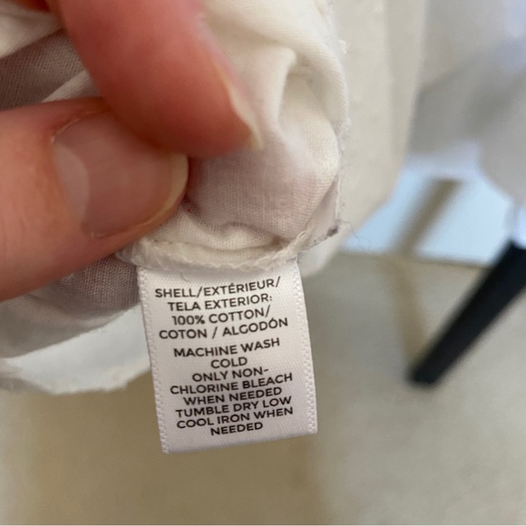 White Cotton Eyelet Blouse Loft Medium - Picture 6 of 8